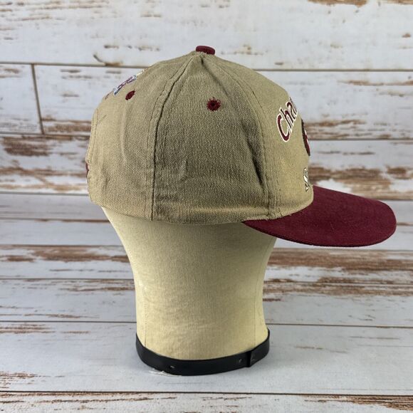 Vintage Champions SF Super Bowl XXIX Embroidery Tan Burgundy Sports Hat Ballcap - Picture 2 of 7